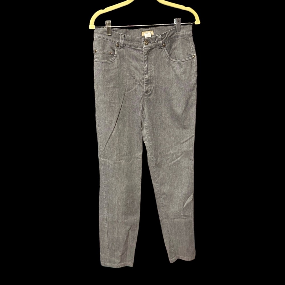 Liz Claiborne Lizwear Women’s size 10 gray jeans Flat Front high waist vintage